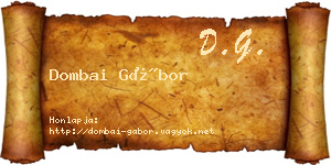 Dombai Gábor névjegykártya