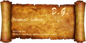 Dombai Gábor névjegykártya